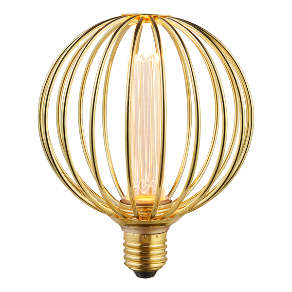 LED-Leuchtmittel Globe - Klarglas / Stahl - Gold