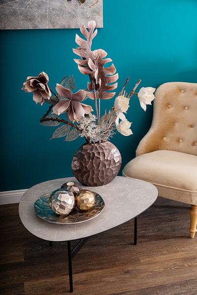 Beistelltisch Daniela - Buche Teilmassiv - Grau - 65 x 38 cm