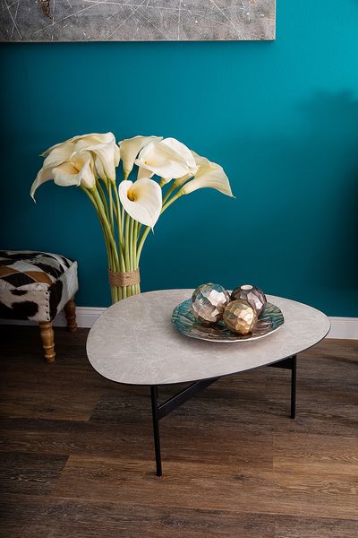 Beistelltisch Daniela - Buche Teilmassiv - Grau - 65 x 38 cm