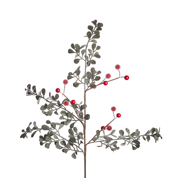 Beerenzweig FLORISTA Glitzer - Kunststoff - Grün