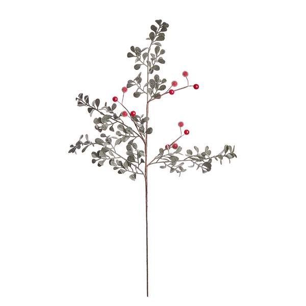 Beerenzweig FLORISTA Glitzer - Kunststoff - Grün