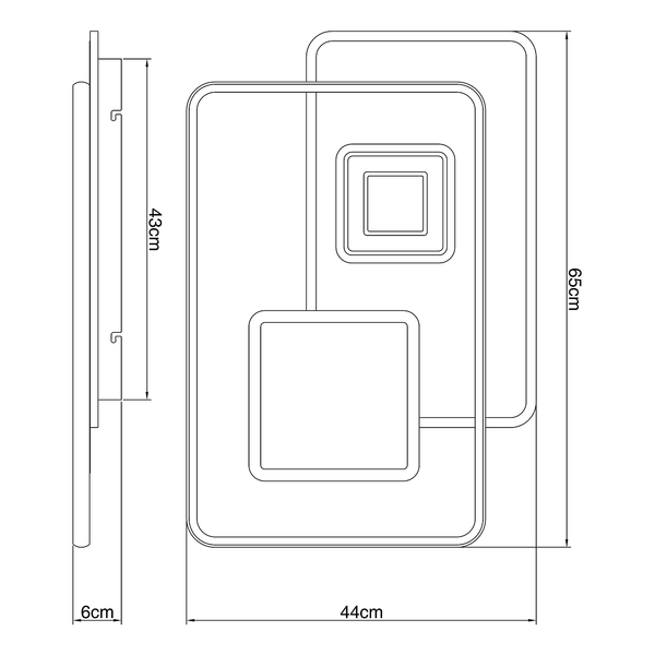 Deckenleuchte Roderick Typ C - Eisen / Acrylglas - 1-flammig