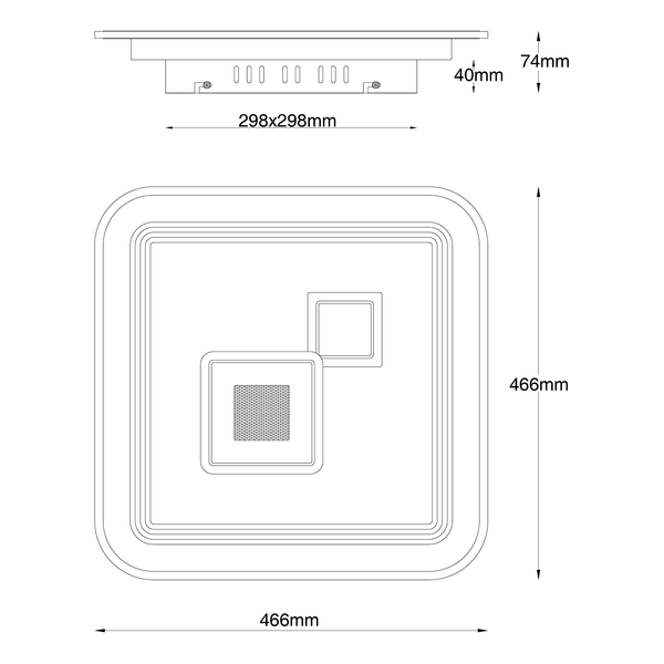 Deckenleuchte Valeria Typ A - Eisen / Acrylglas - 1-flammig