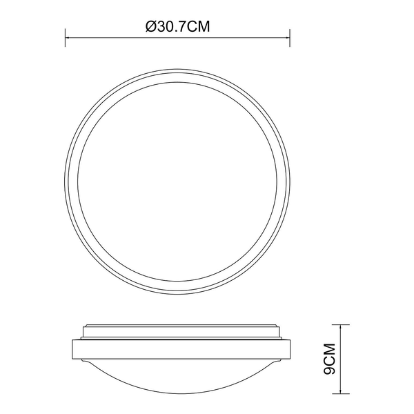 Deckenleuchte Bruno Typ A - Eisen / Acrylglas - 1-flammig - Durchmesser: 31 cm