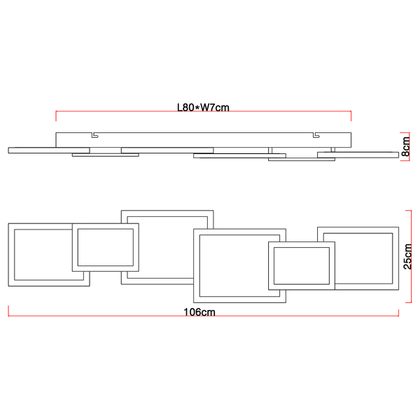 Deckenleuchte Caroline Typ B - Eisen / Acrylglas - 1-flammig