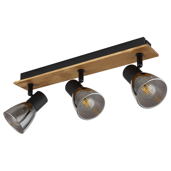 Deckenstrahler Claude - Farbglas / Eisen - 3-flammig - Beige - Flammenanzahl: 3