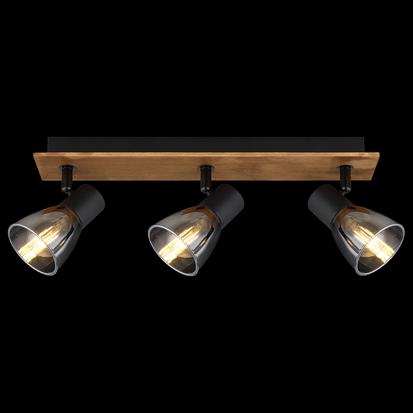 Deckenstrahler Claude - Farbglas / Eisen - 3-flammig - Beige - Flammenanzahl: 3