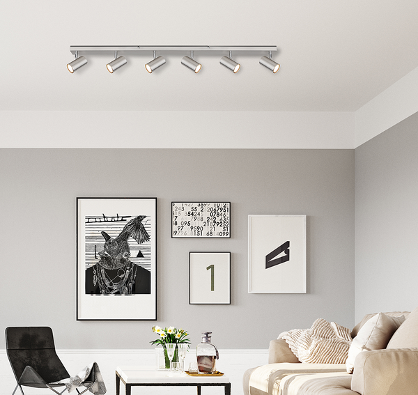 Deckenstrahler Robby - Eisen - Silber - Flammenanzahl: 6