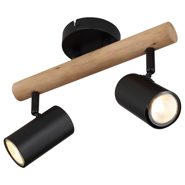 Deckenstrahler Herti - Eisen / Eukalyptus - 3-flammig