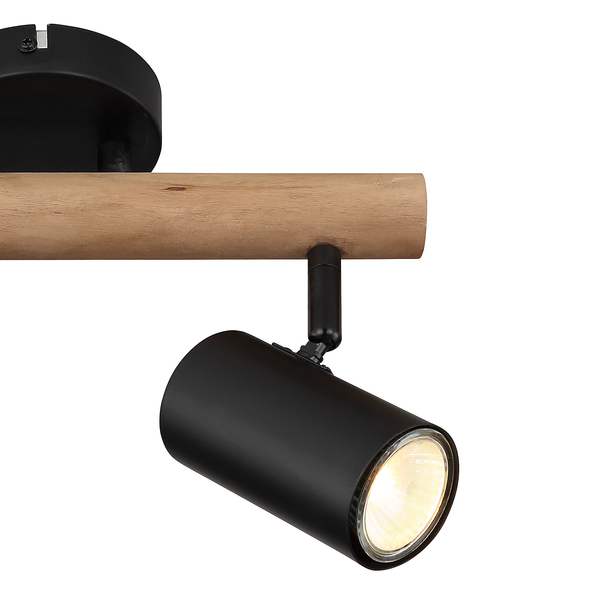 Deckenstrahler Herti - Eisen / Eukalyptus - 3-flammig