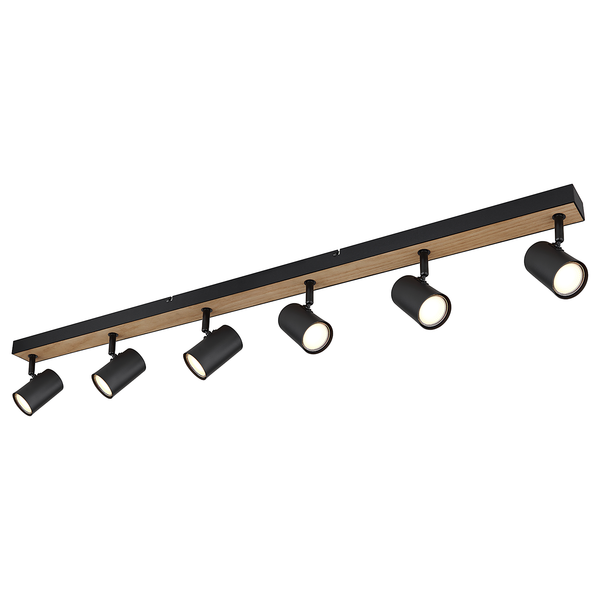Deckenstrahler Robby - Eisen - Beige / Schwarz - Flammenanzahl: 6