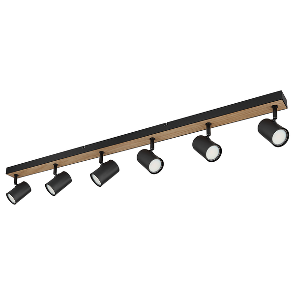 Deckenstrahler Robby - Eisen - Beige / Schwarz - Flammenanzahl: 6
