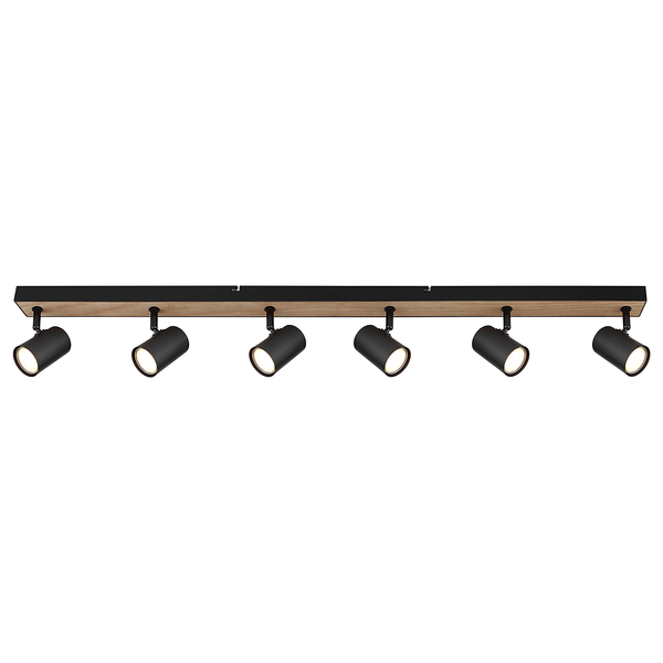 Deckenstrahler Robby - Eisen - Beige / Schwarz - Flammenanzahl: 6