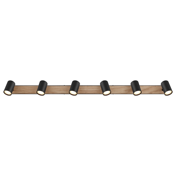 Deckenstrahler Robby - Eisen - Beige / Schwarz - Flammenanzahl: 6