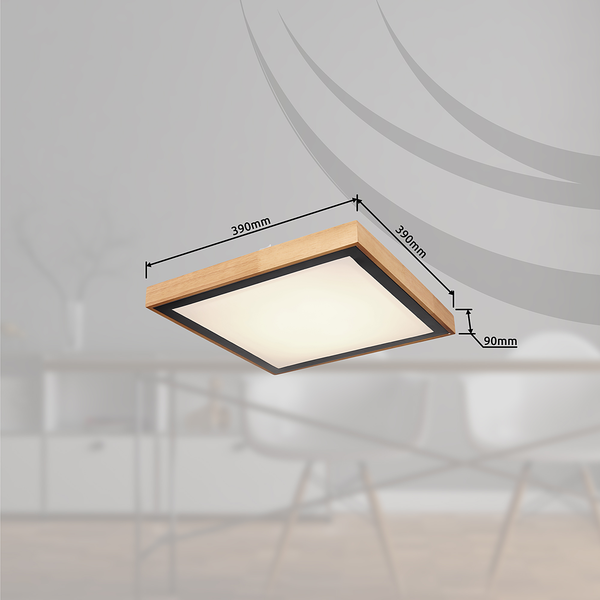 Deckenleuchte Bruno Typ B - Eisen / Acrylglas / Eiche - 1-flammig