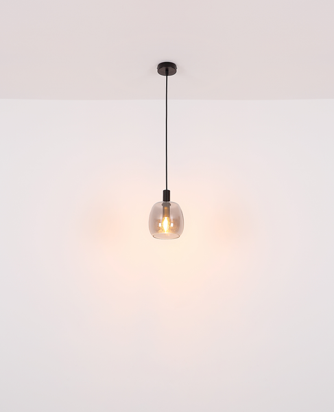Pendelleuchte Garri Typ C - Aluminium / Acrylglas - 1-flammig - Schwarz