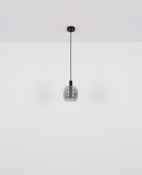 Pendelleuchte Garri Typ C - Aluminium / Acrylglas - 1-flammig - Schwarz