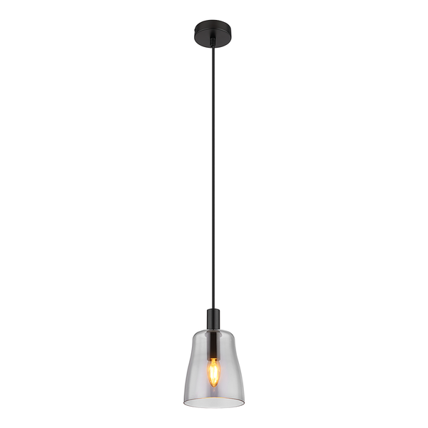 Pendelleuchte Garri Typ C - Aluminium / Acrylglas - 1-flammig - Schwarz