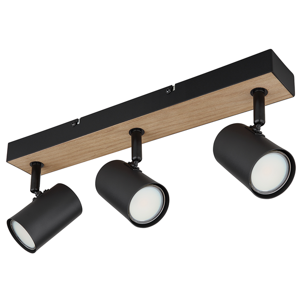 Deckenstrahler Robby - Eisen - Beige / Schwarz - Flammenanzahl: 3