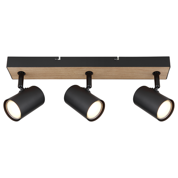 Deckenstrahler Robby - Eisen - Beige / Schwarz - Flammenanzahl: 3