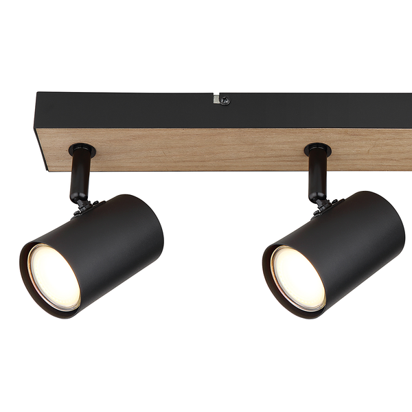 Deckenstrahler Robby - Eisen - Beige / Schwarz - Flammenanzahl: 3