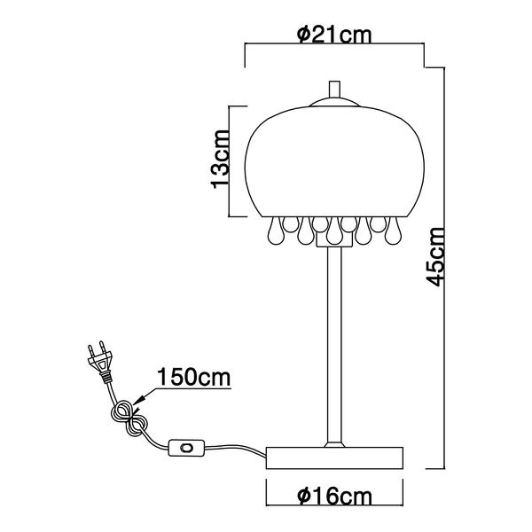 Tischleuchte Corry - Farbglas / Eisen - 1-flammig