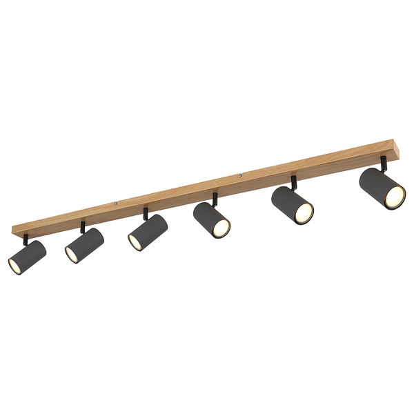 Deckenstrahler Robby - Eisen / Messing - Beige / Taupe - Flammenanzahl: 6