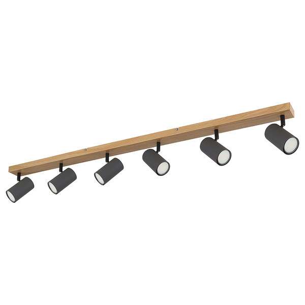 Deckenstrahler Robby - Eisen / Messing - Beige / Taupe - Flammenanzahl: 6