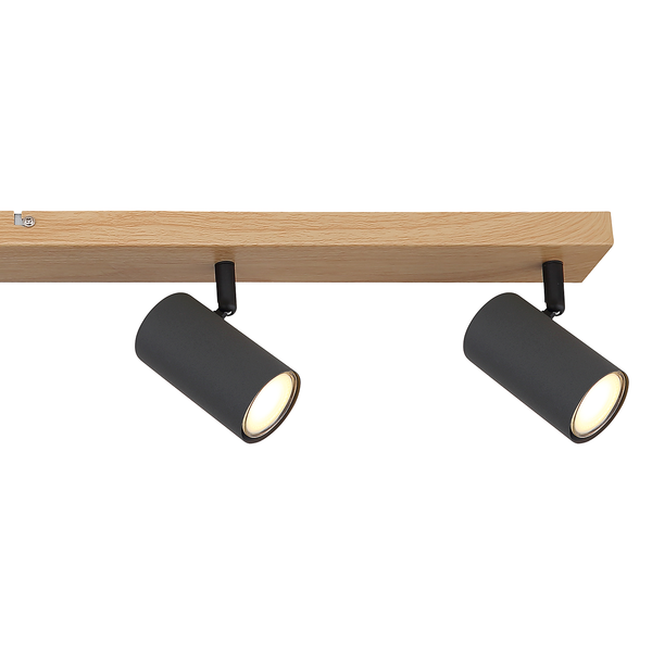 Deckenstrahler Robby - Eisen / Messing - Beige / Taupe - Flammenanzahl: 6