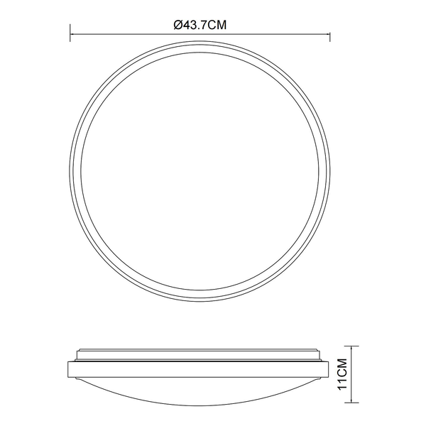 Deckenleuchte Bruno Typ A - Eisen / Acrylglas - 1-flammig - Durchmesser: 44 cm