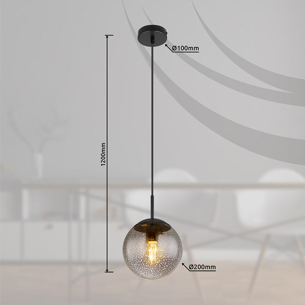 Pendelleuchte Samos Typ A - Farbglas / Eisen - 1-flammig - Durchmesser: 20 cm