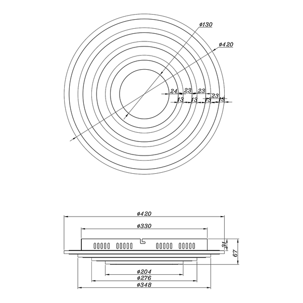 Deckenleuchte Jocelyn - Eisen / Acrylglas - 1-flammig