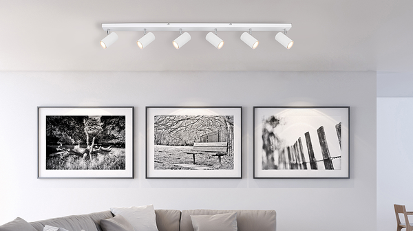 Deckenstrahler Robby - Eisen - Weiß - Flammenanzahl: 6