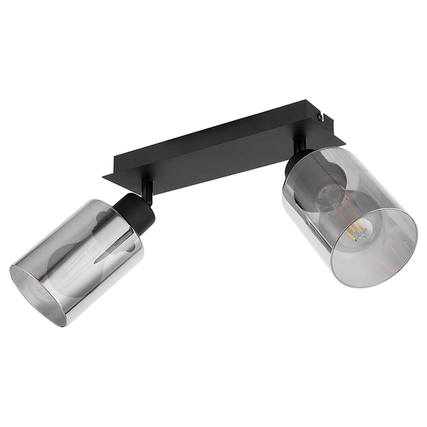 Deckenstrahler Hadera - Farbglas / Eisen - 2-flammig - Flammenanzahl: 2
