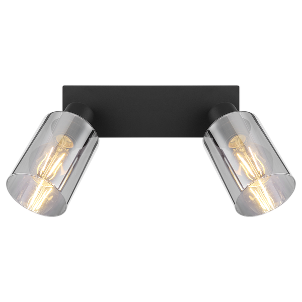 Deckenstrahler Hadera - Farbglas / Eisen - 2-flammig - Flammenanzahl: 2