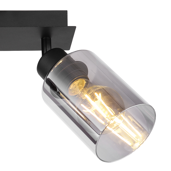 Deckenstrahler Hadera - Farbglas / Eisen - 2-flammig - Flammenanzahl: 2