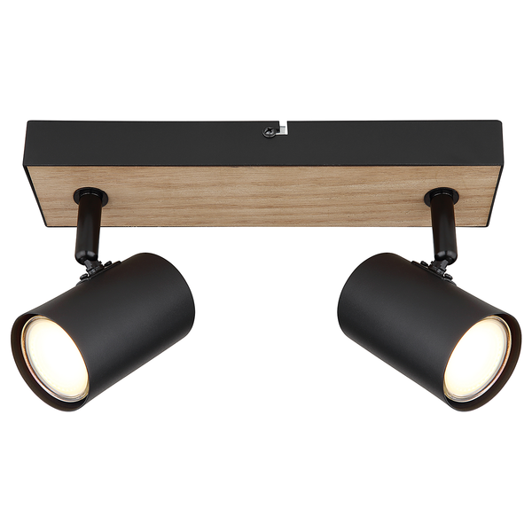 Deckenstrahler Robby - Eisen - Beige / Schwarz - Flammenanzahl: 2