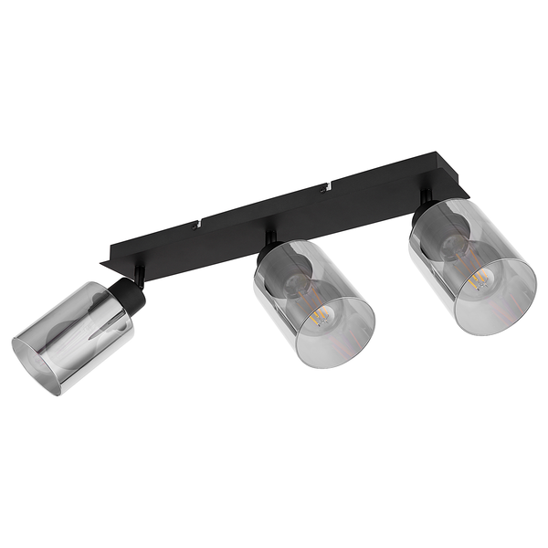 Deckenstrahler Hadera - Farbglas / Eisen - 3-flammig - Flammenanzahl: 3