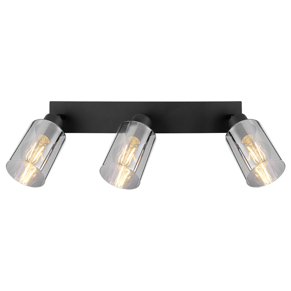 Deckenstrahler Hadera - Farbglas / Eisen - 3-flammig - Flammenanzahl: 3