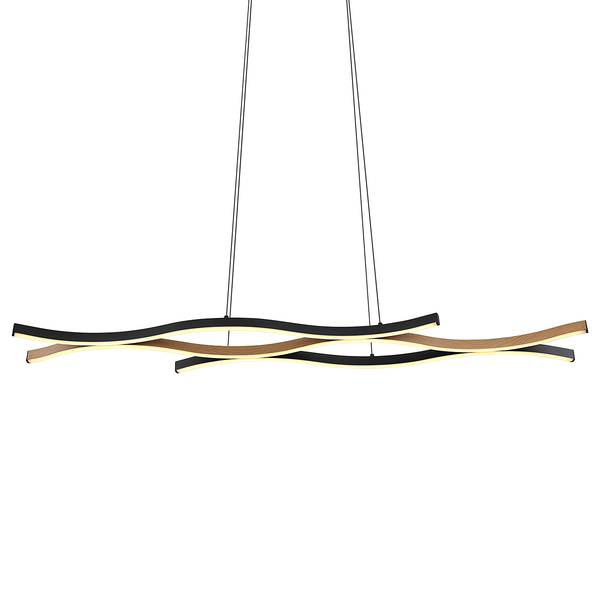 Pendelleuchte Geronimo - Aluminium / Acrylglas - 1-flammig - Beige / Schwarz