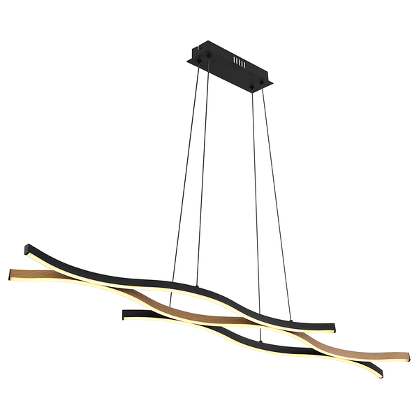 Pendelleuchte Geronimo - Aluminium / Acrylglas - 1-flammig - Beige / Schwarz