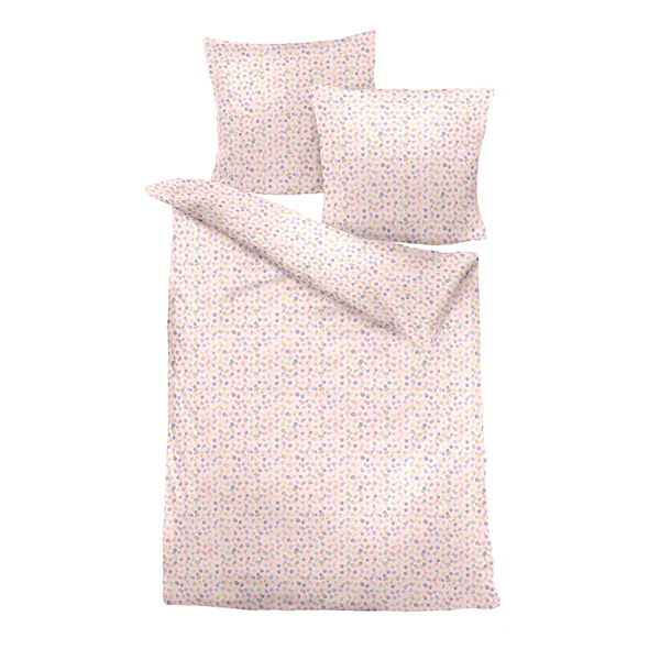Feinbiber Bettwäsche Aktis - Baumwolle - Rosa - 135 x 200 cm + Kissen 80 x 80 cm