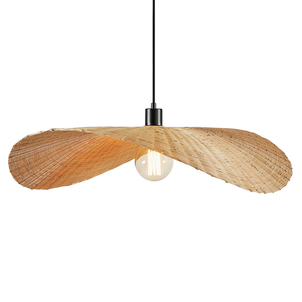 Pendelleuchte Rayo - Eisen / Bambus - 1-flammig - Beige