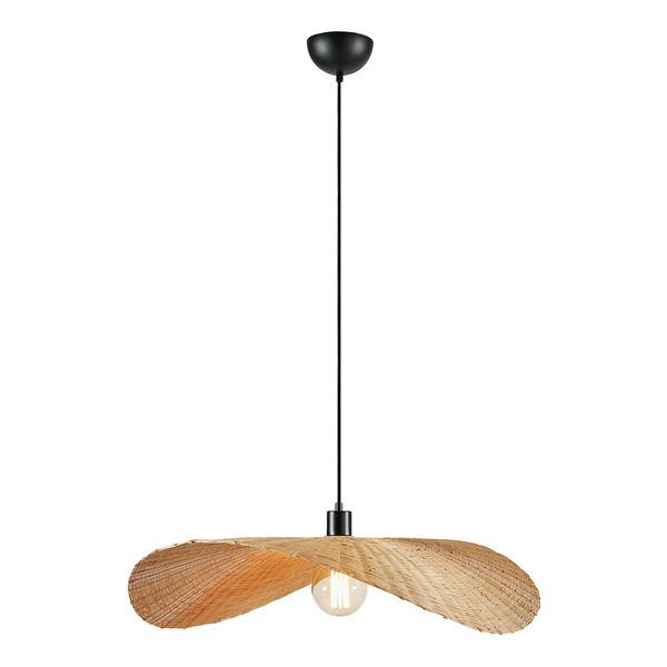 Pendelleuchte Rayo - Eisen / Bambus - 1-flammig - Beige