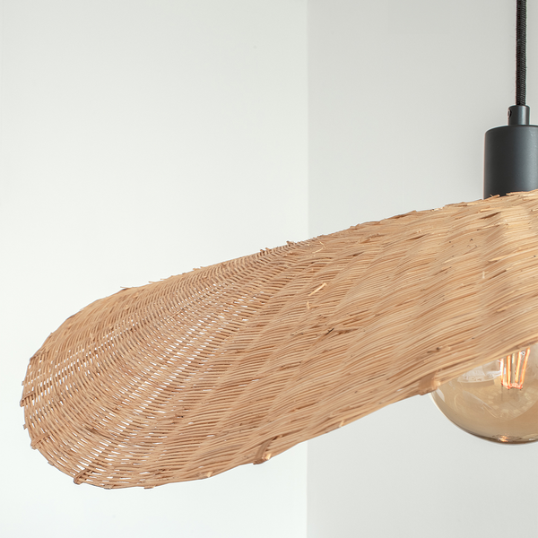 Pendelleuchte Rayo - Eisen / Bambus - 1-flammig - Beige