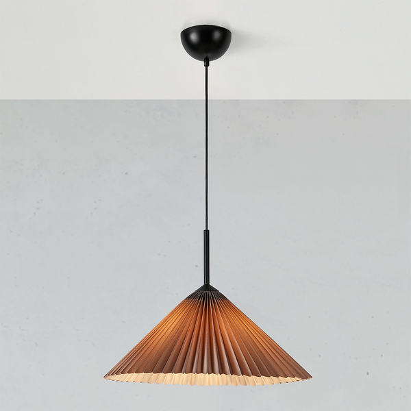 Pendelleuchte Plisado - PVC - 1-flammig - Grau