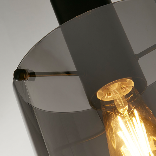 Pendelleuchte Sweden 1-flammig - Stahl / Glas - Schwarz