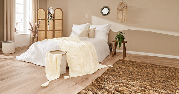 Kuscheldecke Boho - Polyacryl - 130 x 170 cm - Ecru