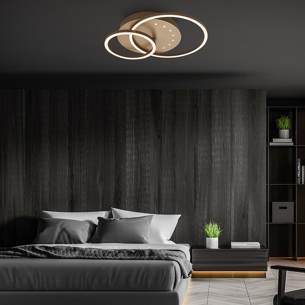 LED-Deckenleuchte Arruda Rund - Aluminium / Polypropylen - Gold