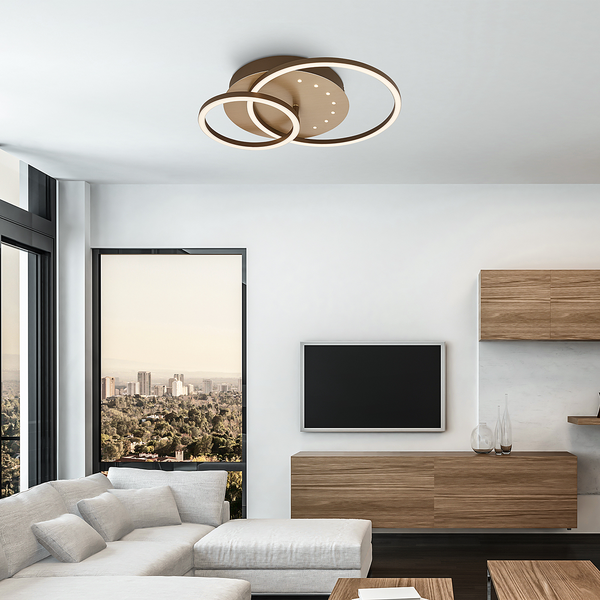 LED-Deckenleuchte Arruda Rund - Aluminium / Polypropylen - Gold